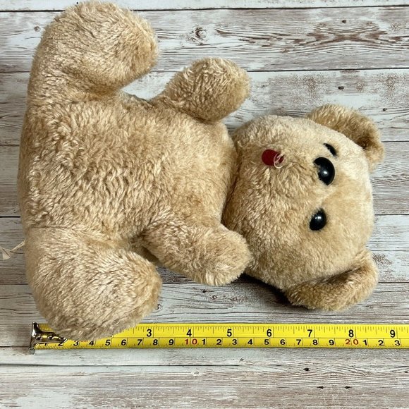 VTG Walmart Brand Plush Brown 9” Bear Tongue Stuck Out Rattle Inside Stuffed - Picture 11 of 12